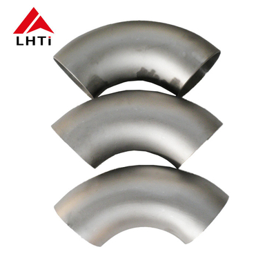 قیمت مناسب مرفه تخلیه تیتانیوم 120 و 90 و 45 درجه ASTM B363 مرفه تیتانیوم خالص برای استفاده در ماشین و موتورسیکلت آنلاین