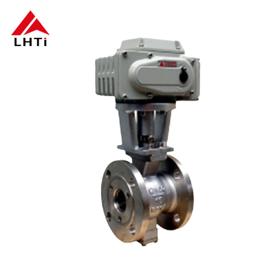 قیمت مناسب ASME B16.10 دریچه تیتانیوم V-Port Ball Valve TA1 TA2 TA10 Gr2 Gr3 دریچه الکتریکی V-Type Ball Valve برای تصفیه آب آنلاین